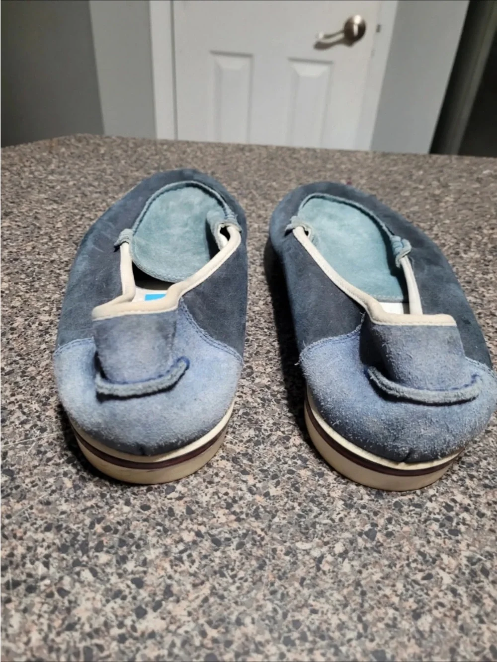 Gucci Two-Tone Blue Suede Slip-On Loafers